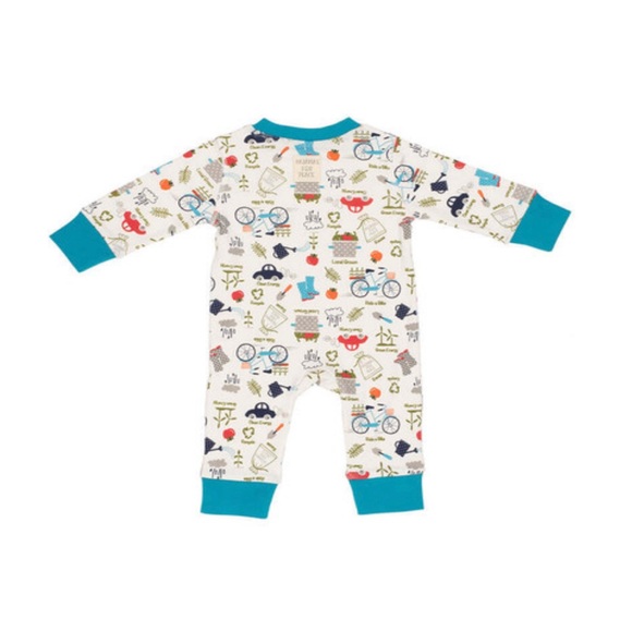 Pajamas for Peace Recycle Print Baby Neutral Organic Coverall - Picture 5 of 6